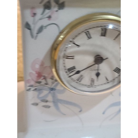 Quartz Mantle Clock Fine Bone China made in usa hand painted - Picture 6 of 12